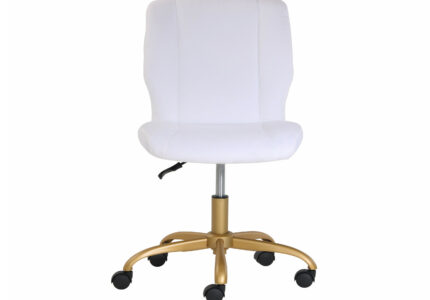 Mainstays Plush Velvet Office Chair, White