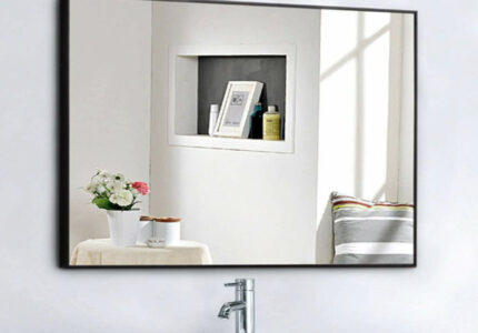 MirroR- Large Bathroom Mirror  x  mm Rectangular Wall Mounted  Shaving Mirror Toilet Cosmetic Mirror with Frame (Black/White)