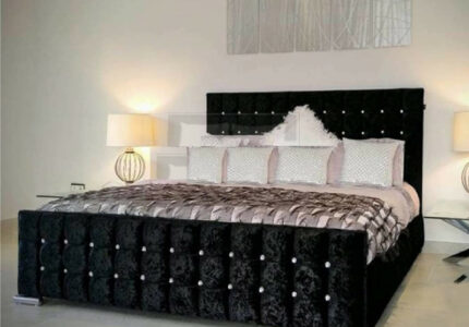 mmenn Cubed Upholstered Crushed Velvet Double/King Size Bed