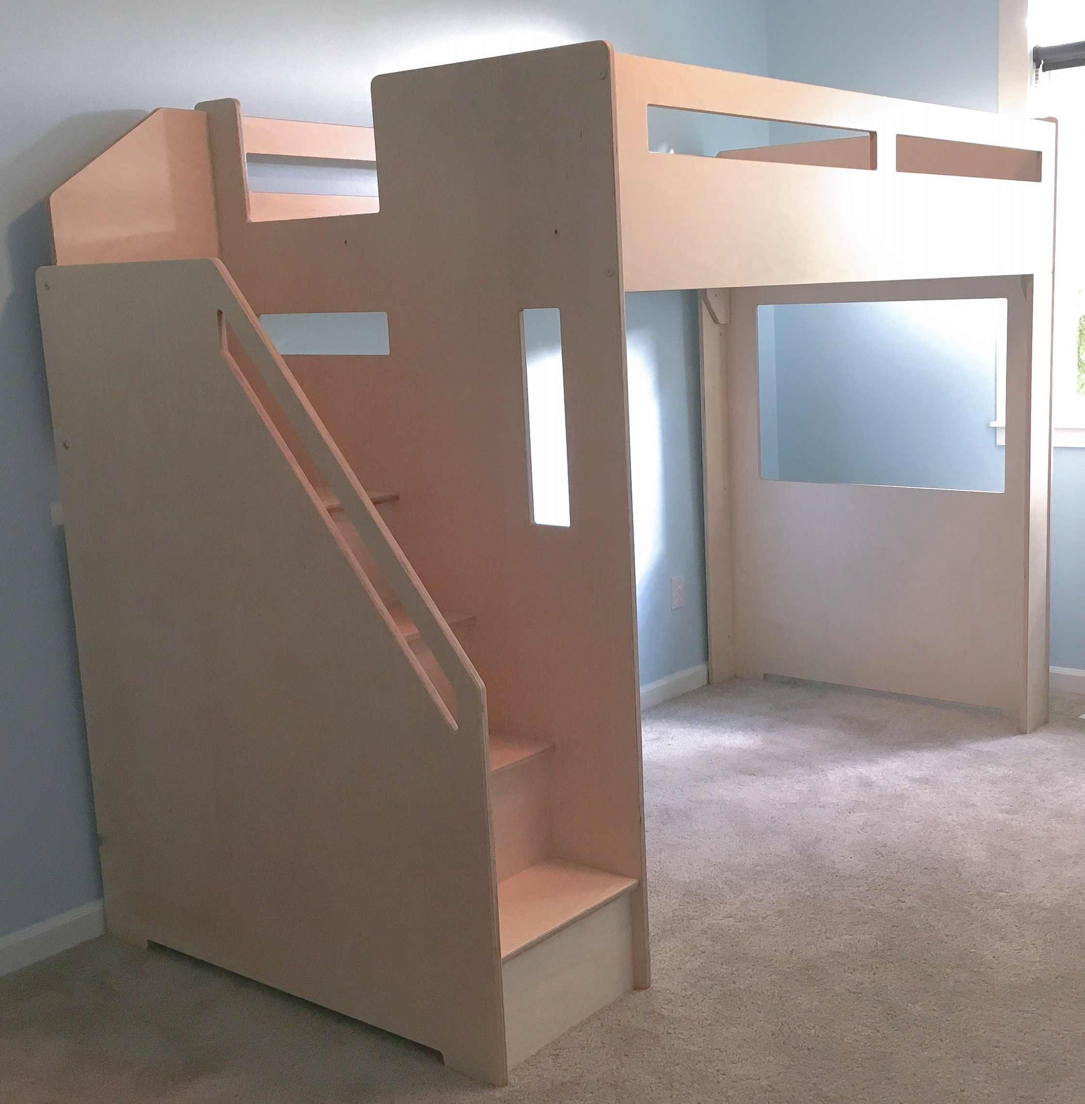 Modern Loft bed with staircase - Etsy