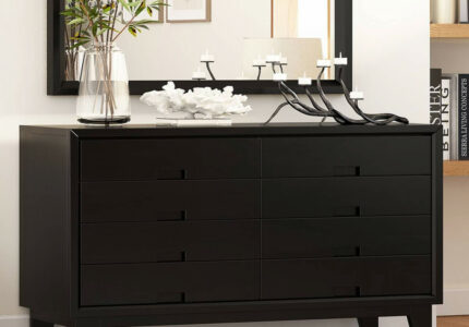 Modern Simplicity Solid Wood Black Bedroom Dresser With  Drawers