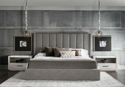 Modern Upholstered Shelter King Bed  Universal Furniture