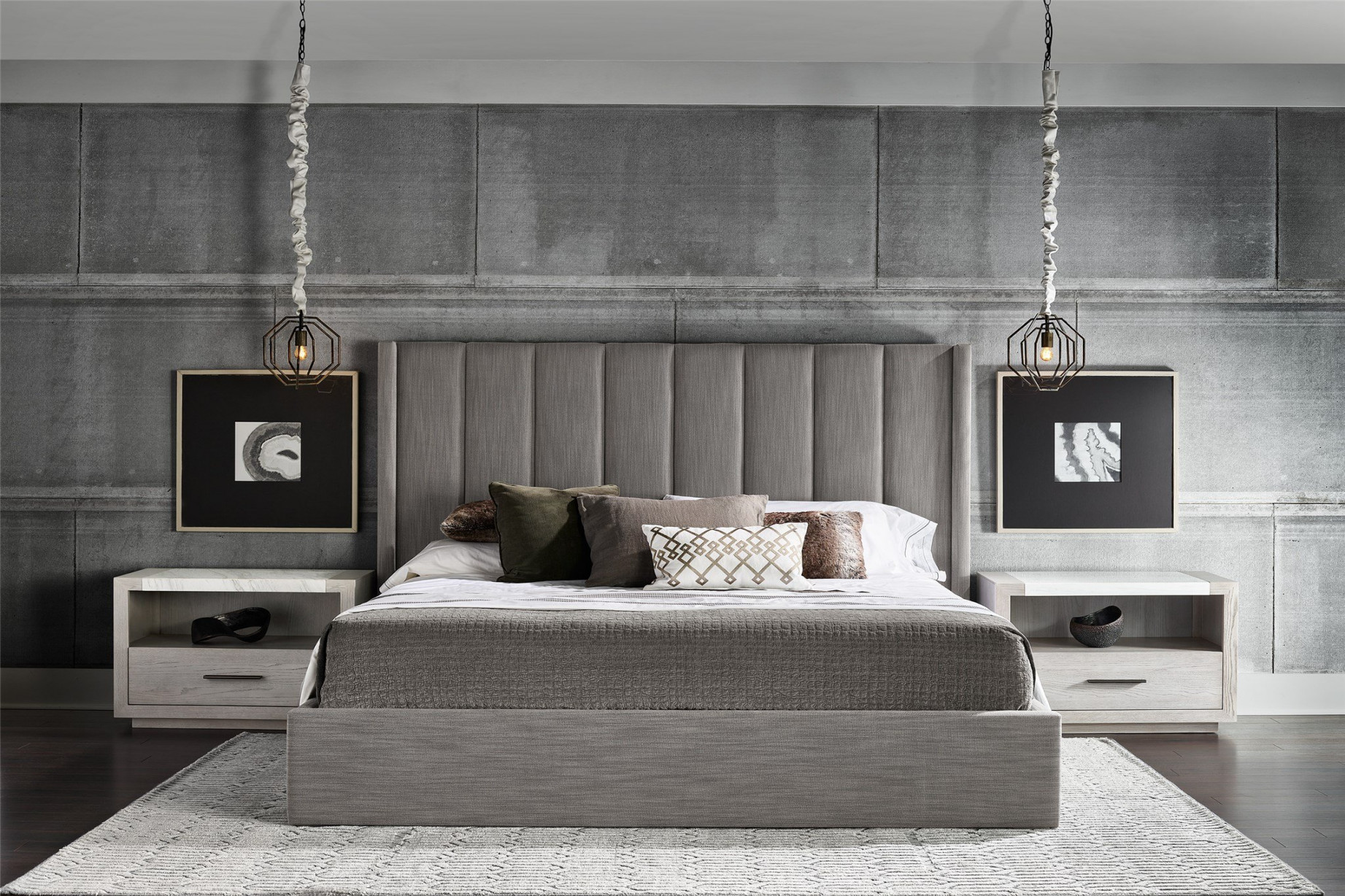 Modern Upholstered Shelter Queen Bed  Universal Furniture