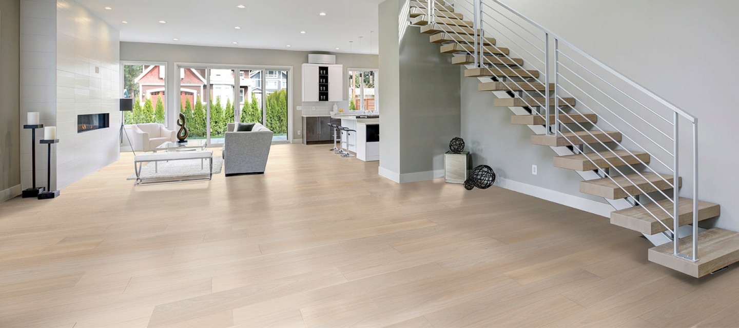 Modern White Oak Engineered Hardwood Flooring Virtually Knot free
