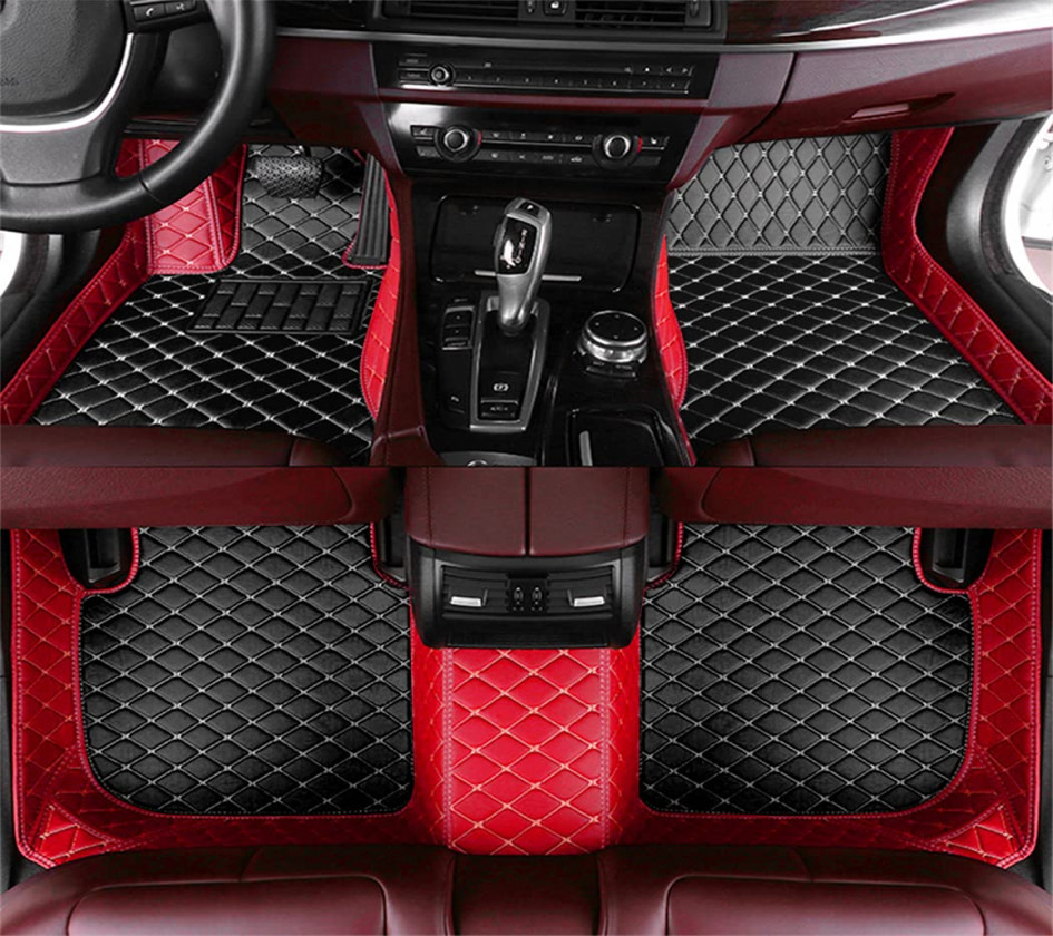 Muchkey Splicing Car Floor Mats Customize Your Personal Protect Waterproof  Car Mat fit % Sedan SUV Sports Car Leather Floor Liners for Women Men