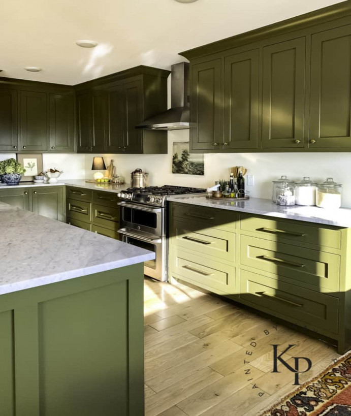 My Brand New Olive Green Kitchen Cabinets - Painted by Kayla Payne