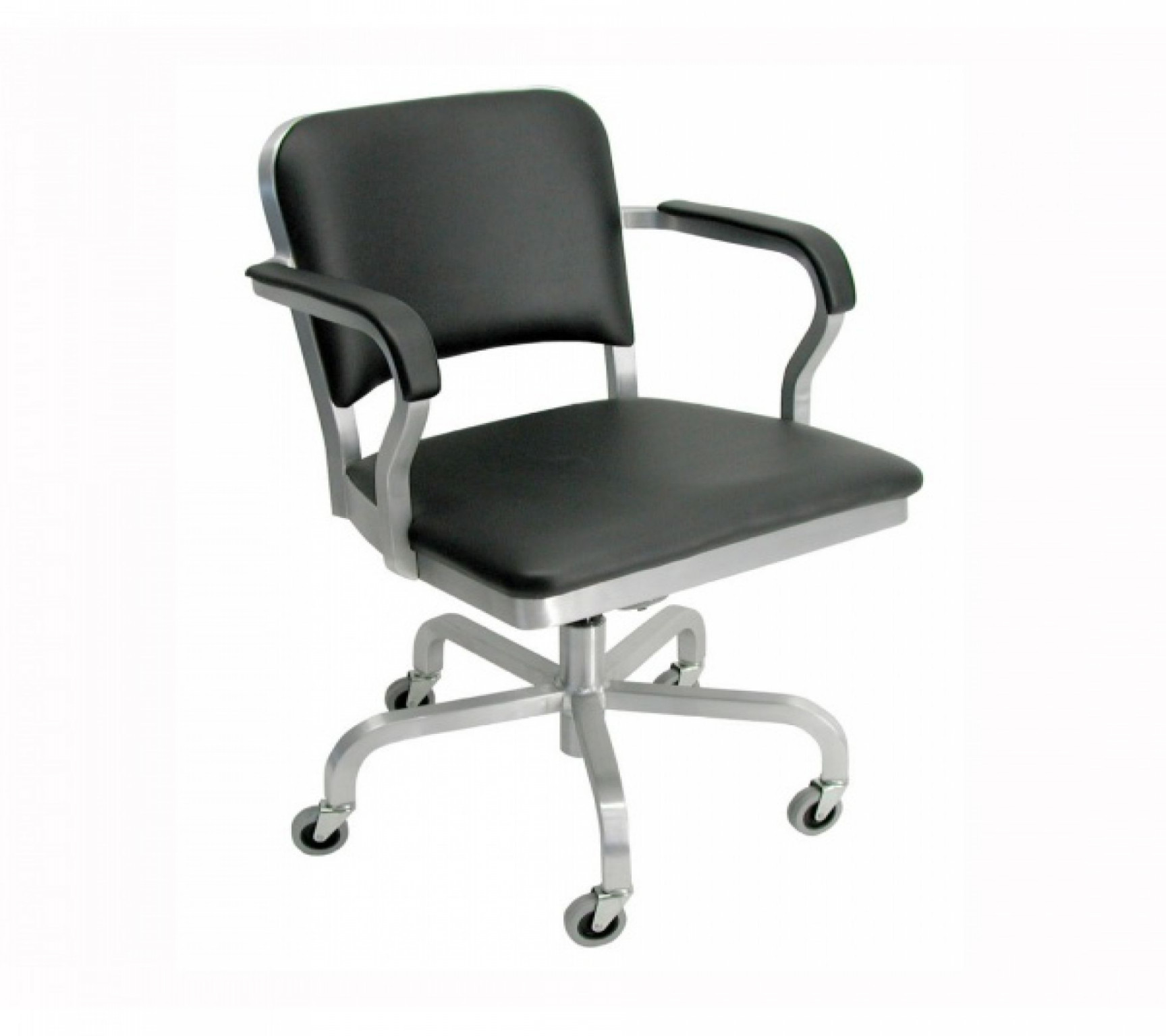 Navy Upholstered Swivel Chair Emeco