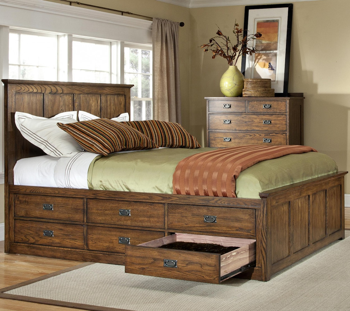 Oak Park California King Bed with  Storage Drawers