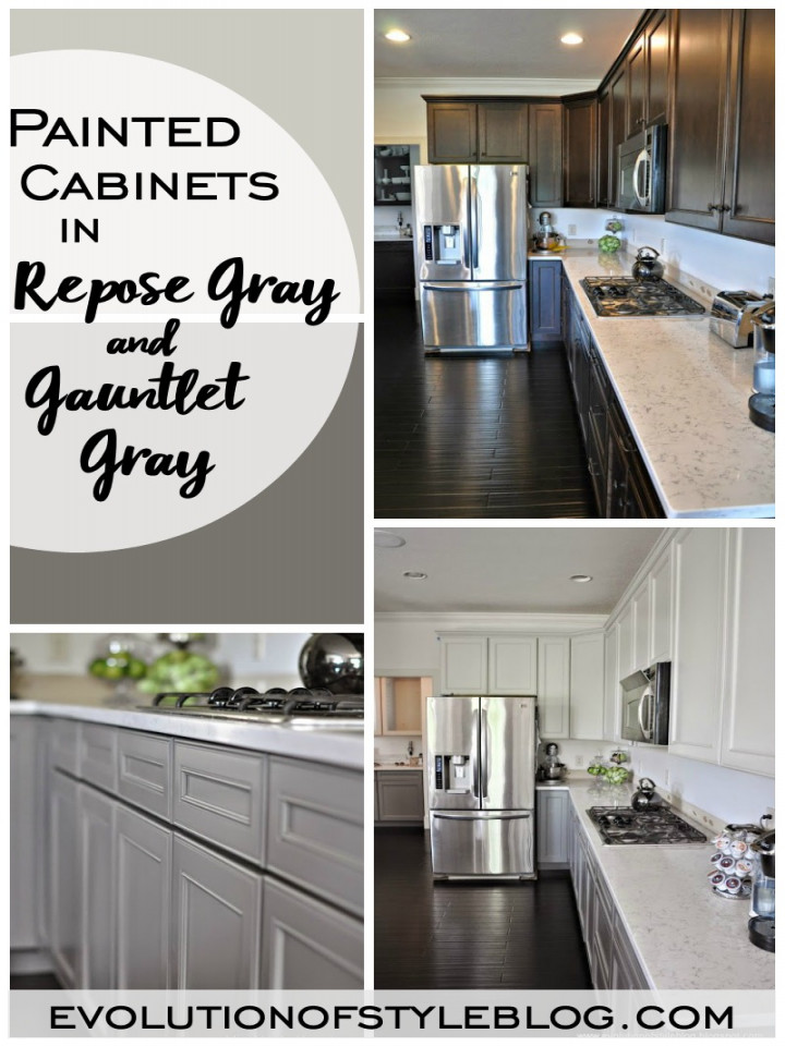 Painted Cabinets in Repose Gray and Gauntlet Gray - Evolution of Style