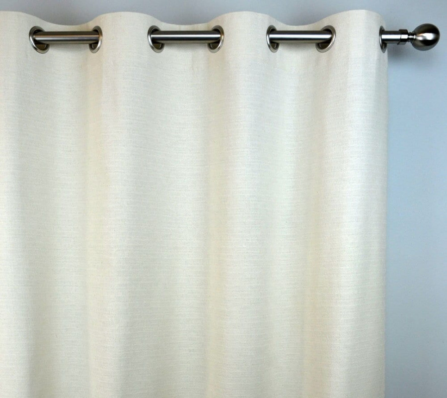 Pair of Grommet Top Curtains in Solid Natural Off White Birch