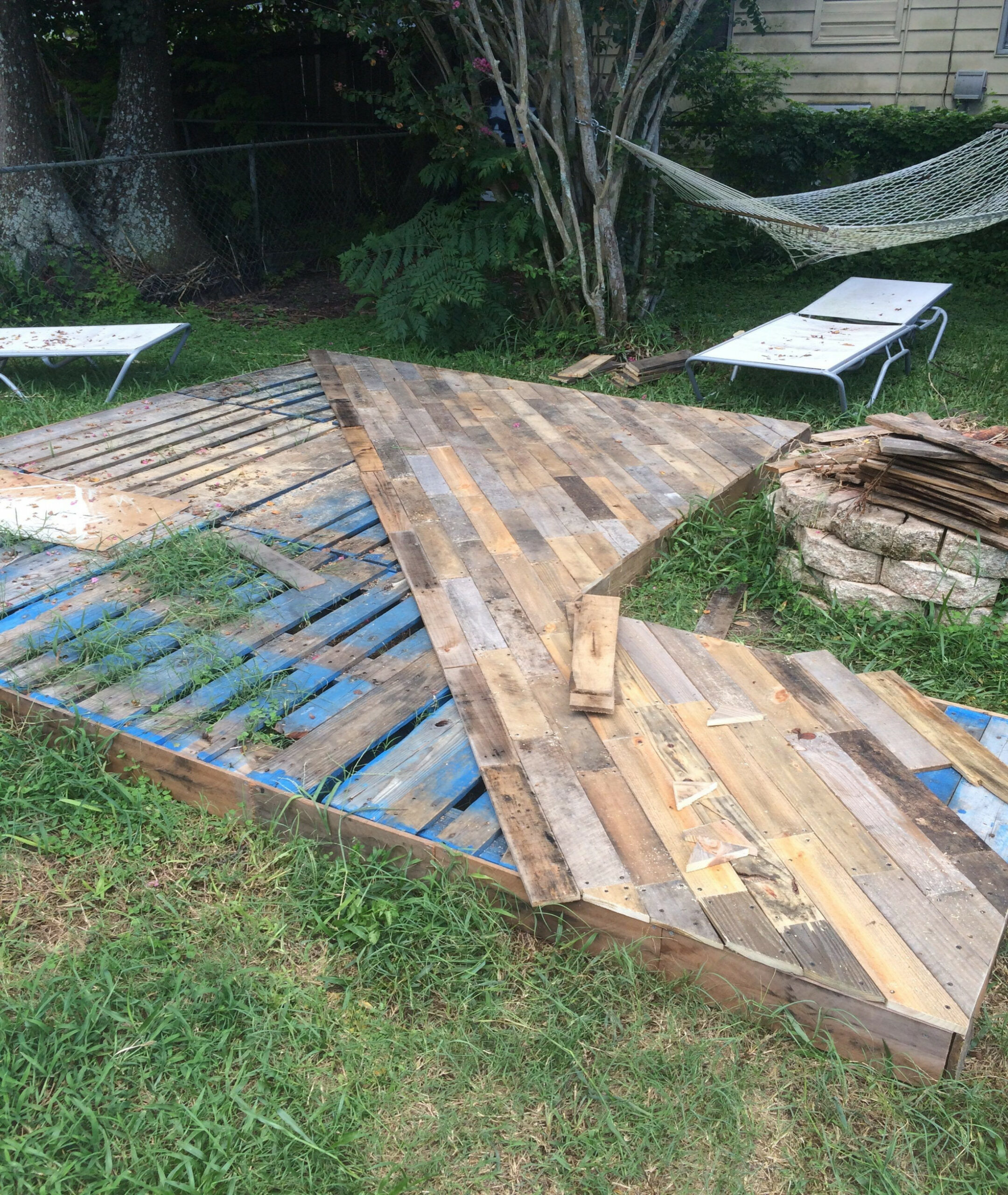 Patio Deck Out Of  Wooden Pallets •  Pallets  Patio