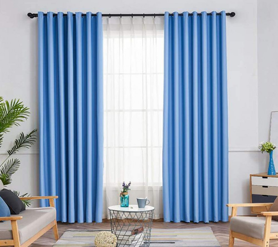 Plain Blackout Curtains, Set of , Thermal Insulated Curtains