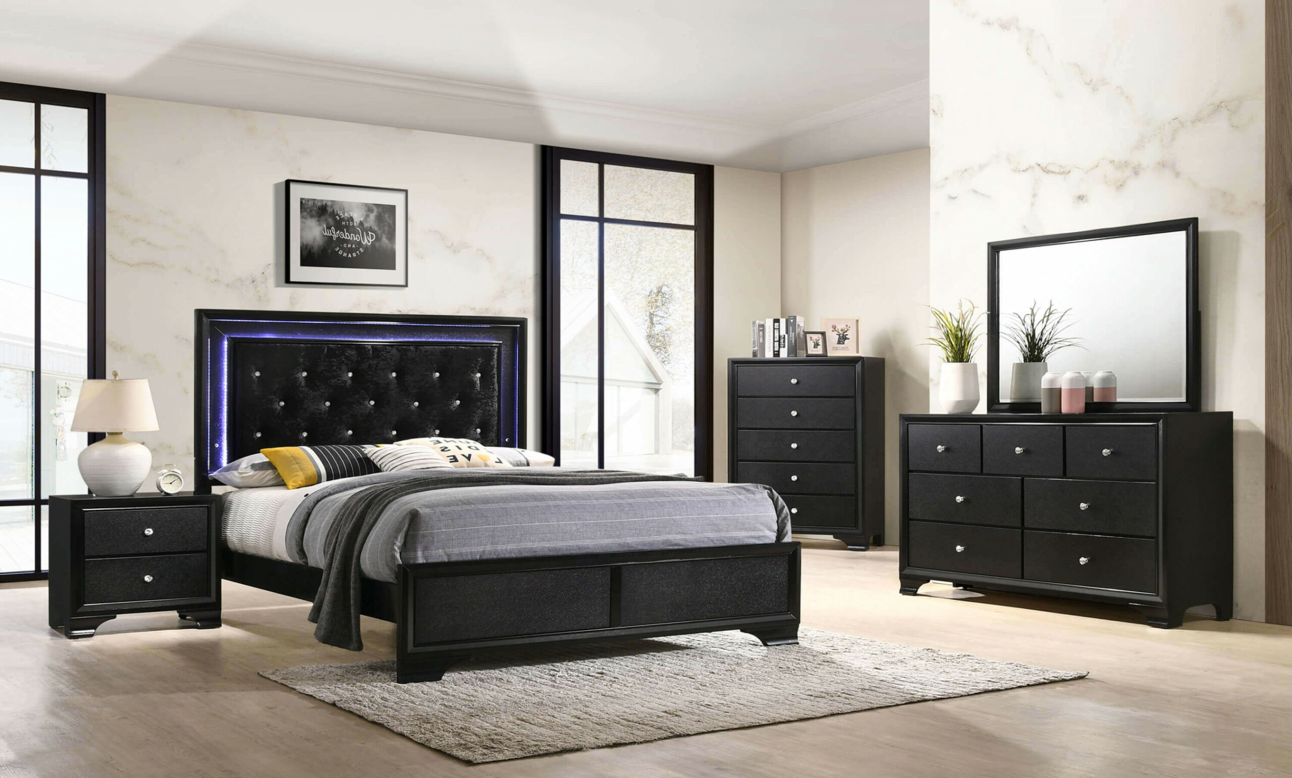 Queen Bedroom Set With Lights In Headboard Cheap Sale, SAVE %.