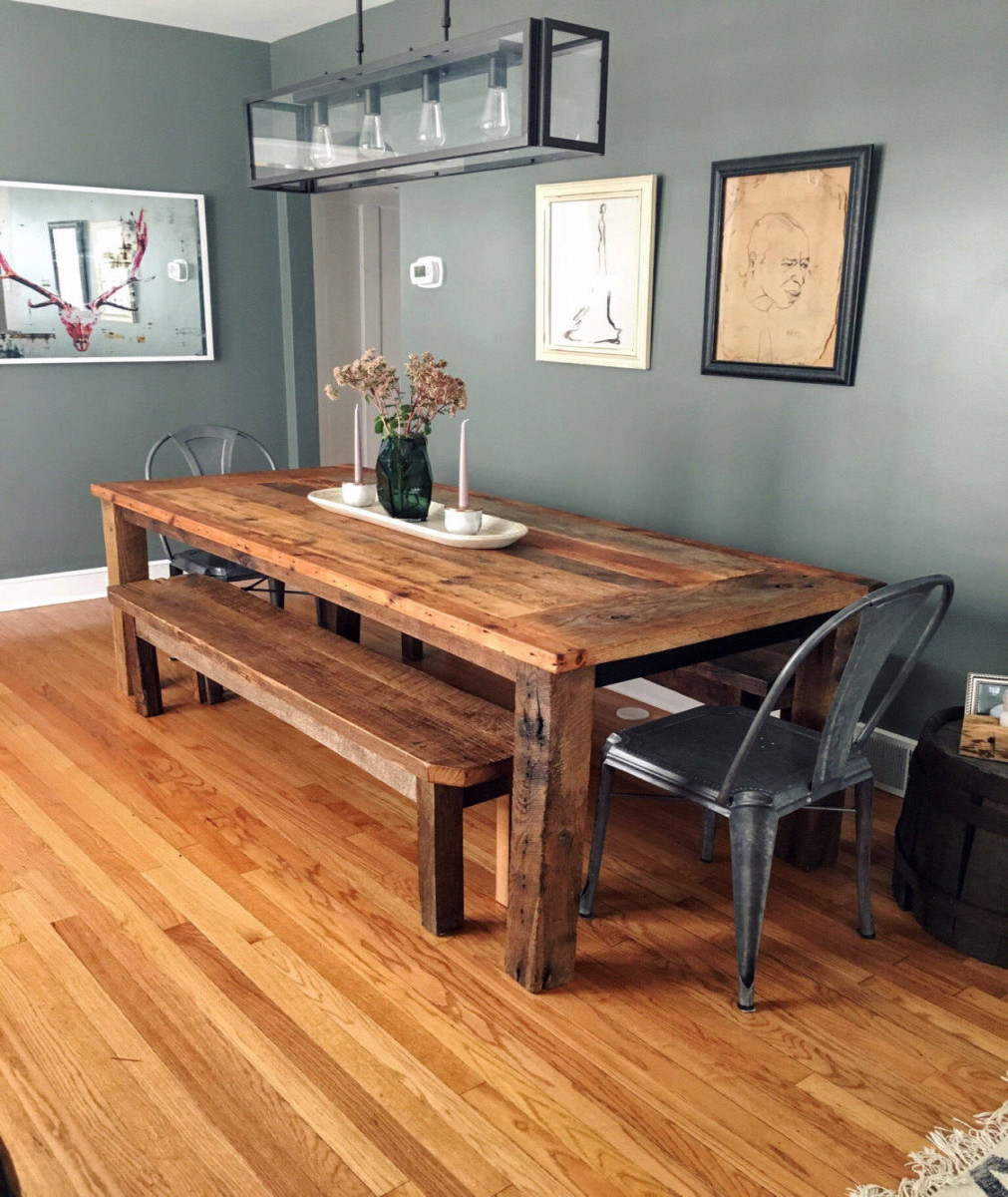 Reclaimed Wood Farmhouse Dining Table - Etsy