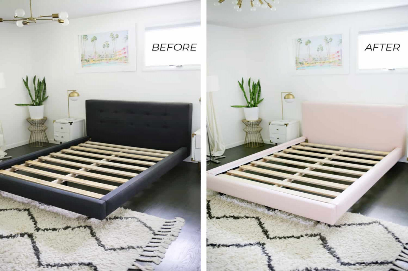 Reupholster Your Bed Frame in One Afternoon (With a No-Sew Option