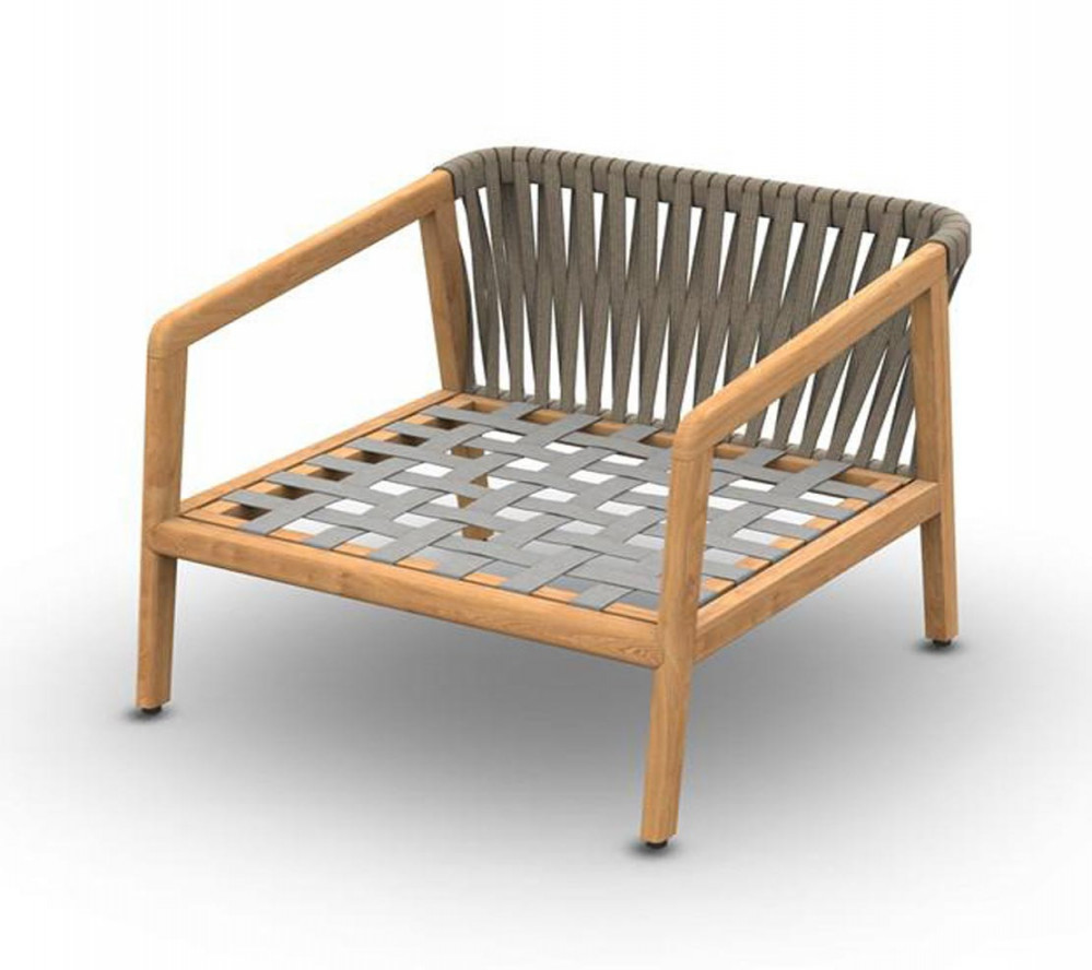 Ritz Teak Sofa -Seat Lounge Chair Wood Teak Rope Straight Weaving