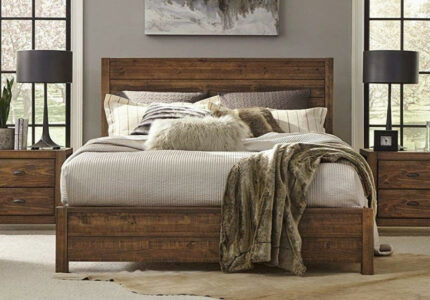 Rustic Platform Bed Frame with Headboard Offers Classic Style and  Contemporary Function