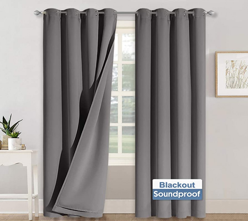 RYB HOME Soundproof Curtains  inches -  Layers Blackout