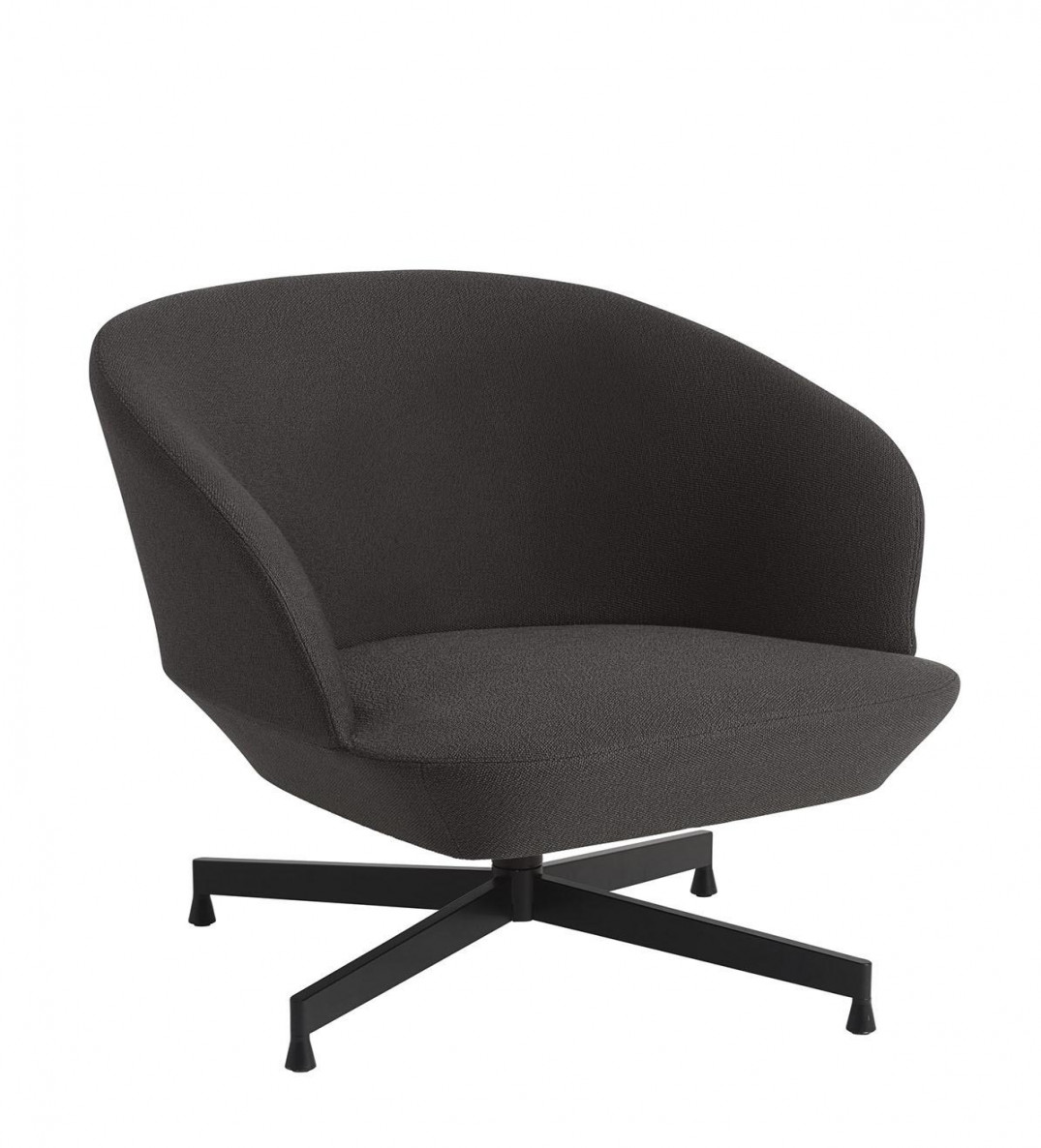 Sessel Lounge Chair Oslo Swivel Base twill weave/black von Muuto