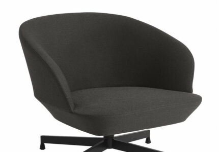 Sessel Lounge Chair Oslo Swivel Base twill weave/black von Muuto