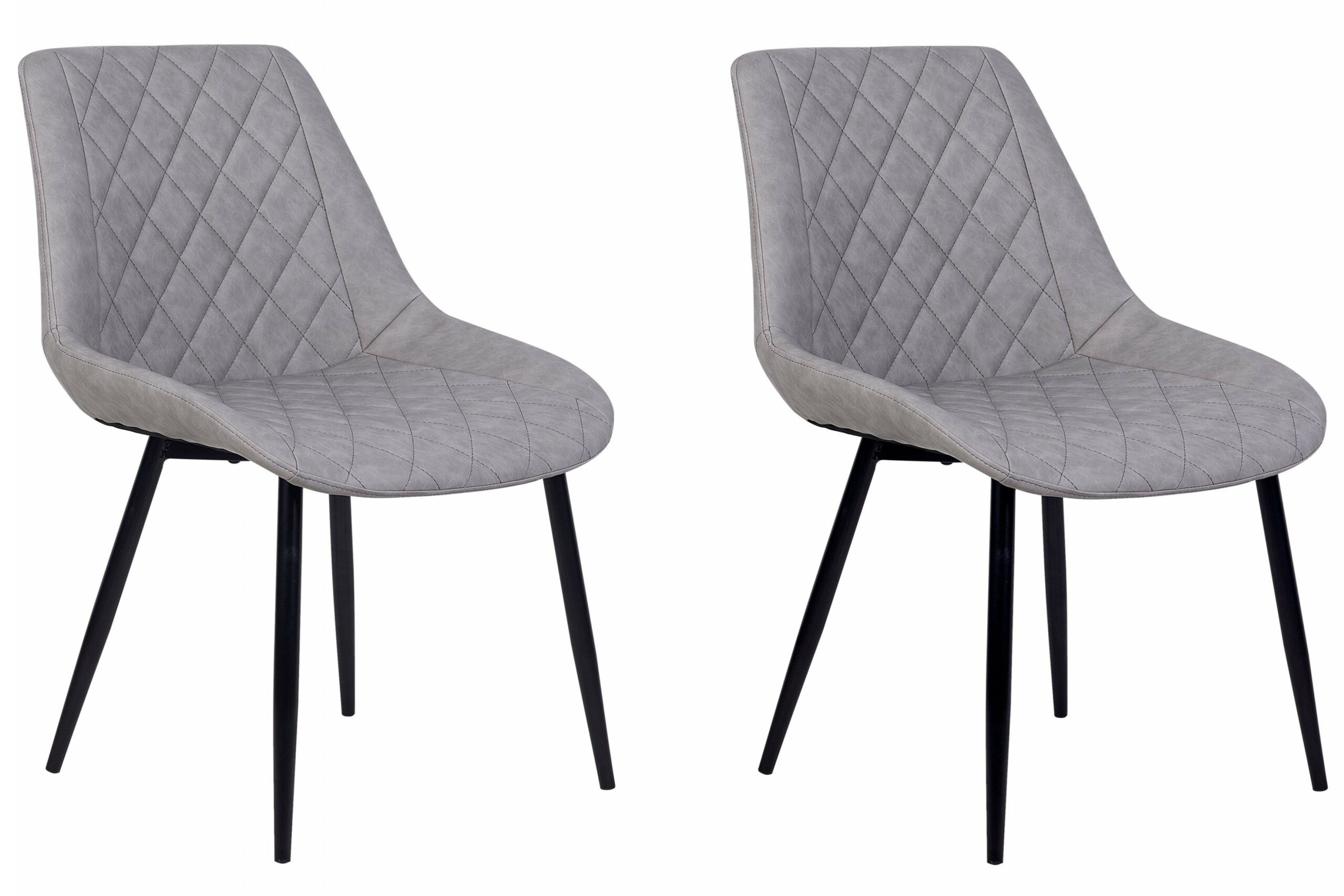 Set of  Faux Leather Dining Chairs Grey MARIBEL  Furniture