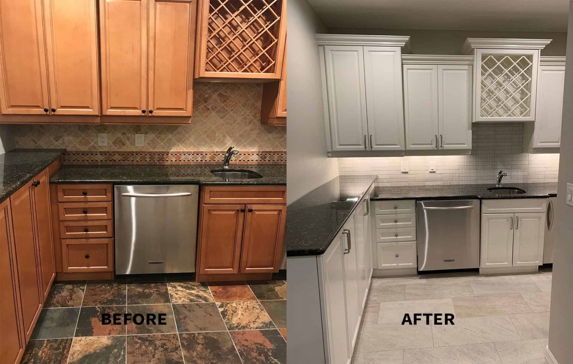 Painted Cabinets Before And After