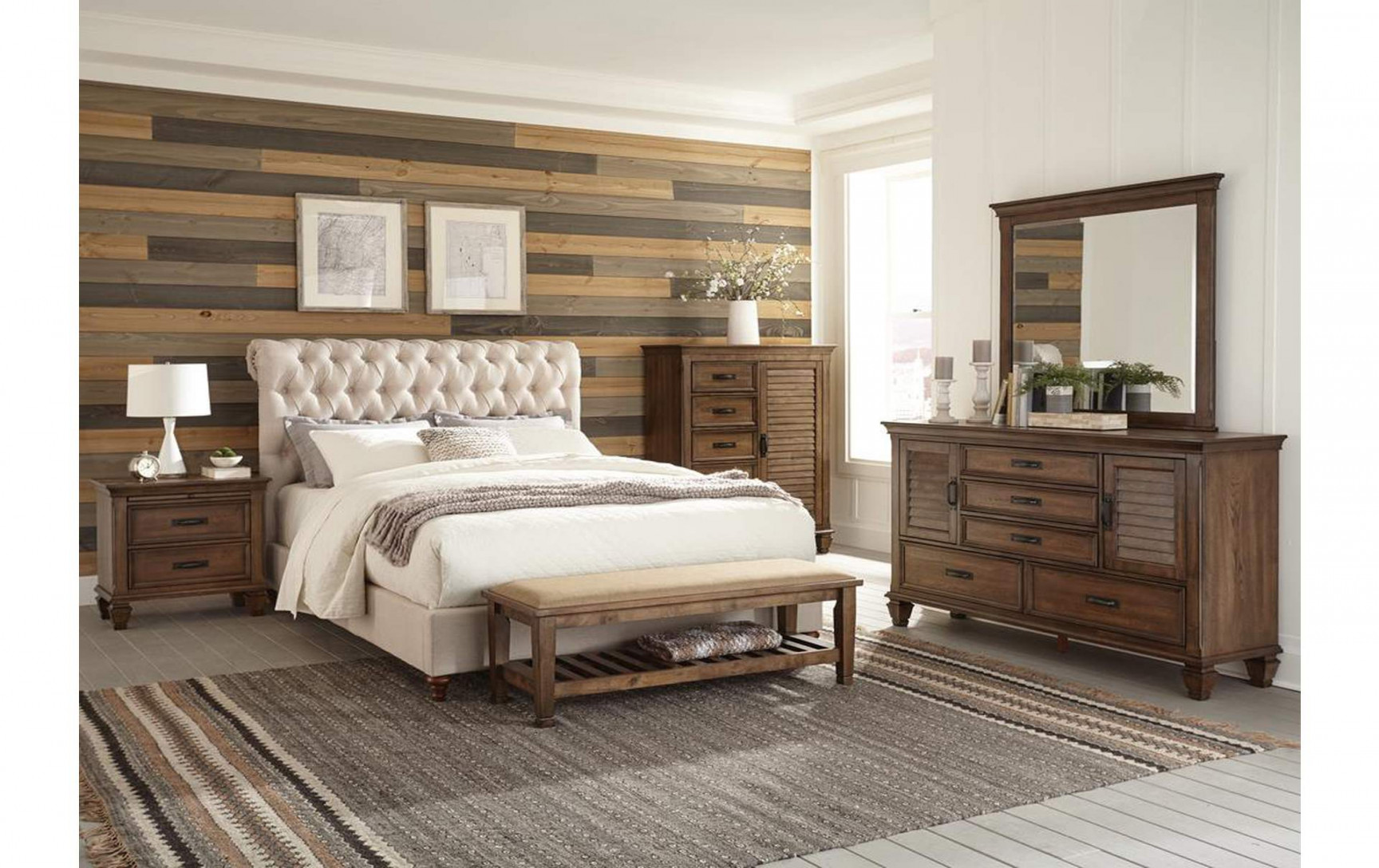 Sisal  Piece California King Bedroom Set Woods Furniture - TX
