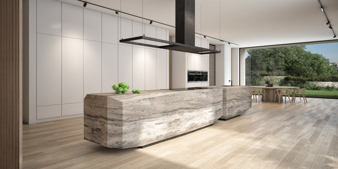 stone kitchen island  Interior Design Ideas