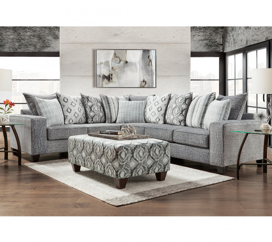 Stone Wash Charcoal Sectional