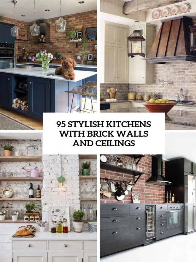 Stylish Kitchens With Brick Walls And Ceilings - DigsDigs
