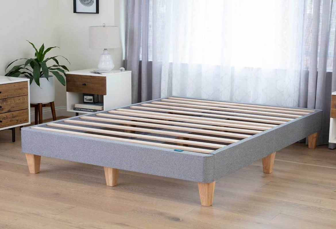 This easy assembly bed frame goes together without any tools