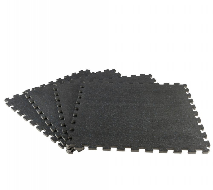 TrafficMaster Black . in. x . in. x . in. Foam Shock Absorbing Gym  Floor Tiles ( Tiles/Pack) (.6 sq. ft