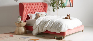 Tufted Wingback Bed  AnthroLiving