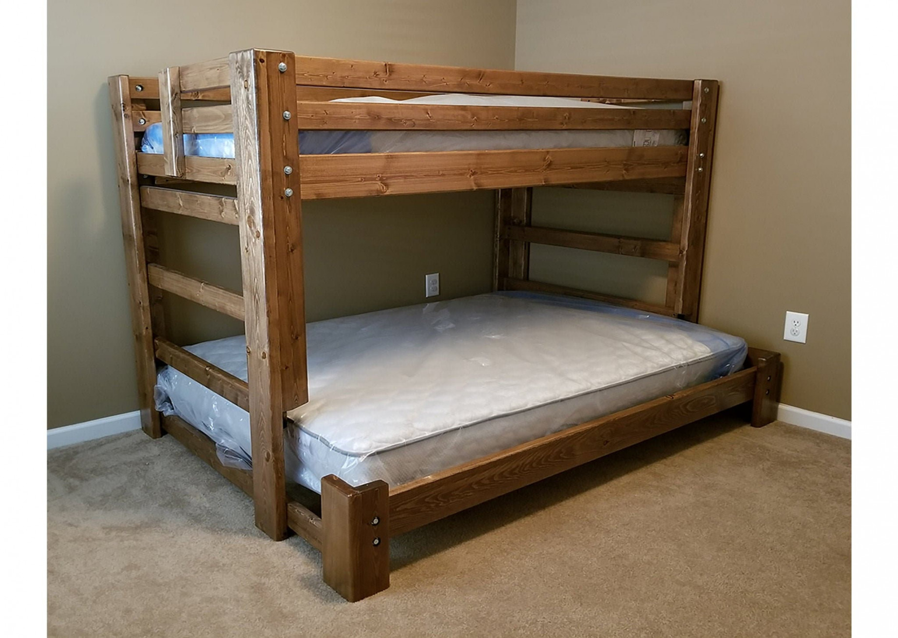 Twin Over Full Bunk Bed Unique Bedroom Bunk Bed Set Solid - Etsy