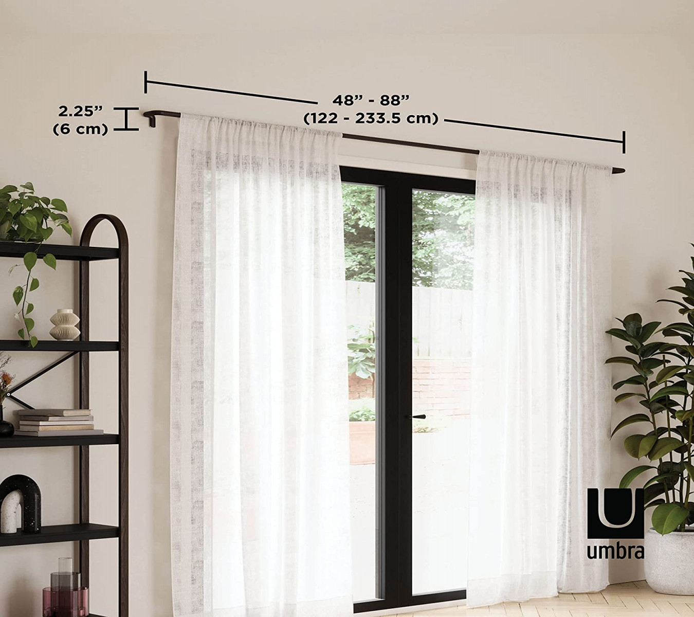Umbra Twilight Twilight Single Curtain Rod Set - Wrap Around Design is  Ideal for Blackout or Room Darkening Panels, -, Bronze, / Stainless