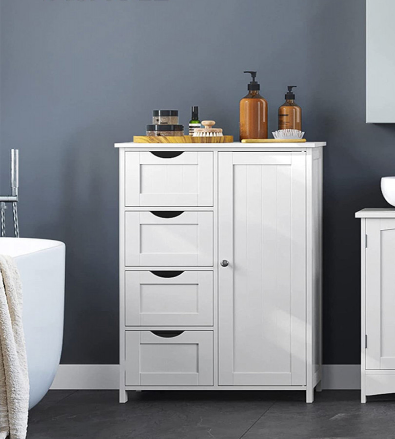 Vasagle Bathroom Cabinet with  Drawers, White