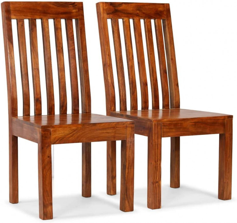 vidaXL  x Solid Wood Dining Room Chairs Sheesham Finish Chairs