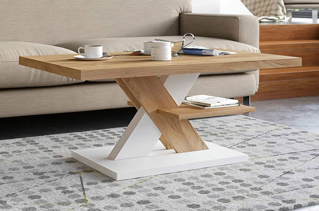 Viosimc Modern Coffee Table for Living Room, Middle Table for Tea and  Coffee, Tea Table with Shelf, Side Table for Lounge Room, Home, Office