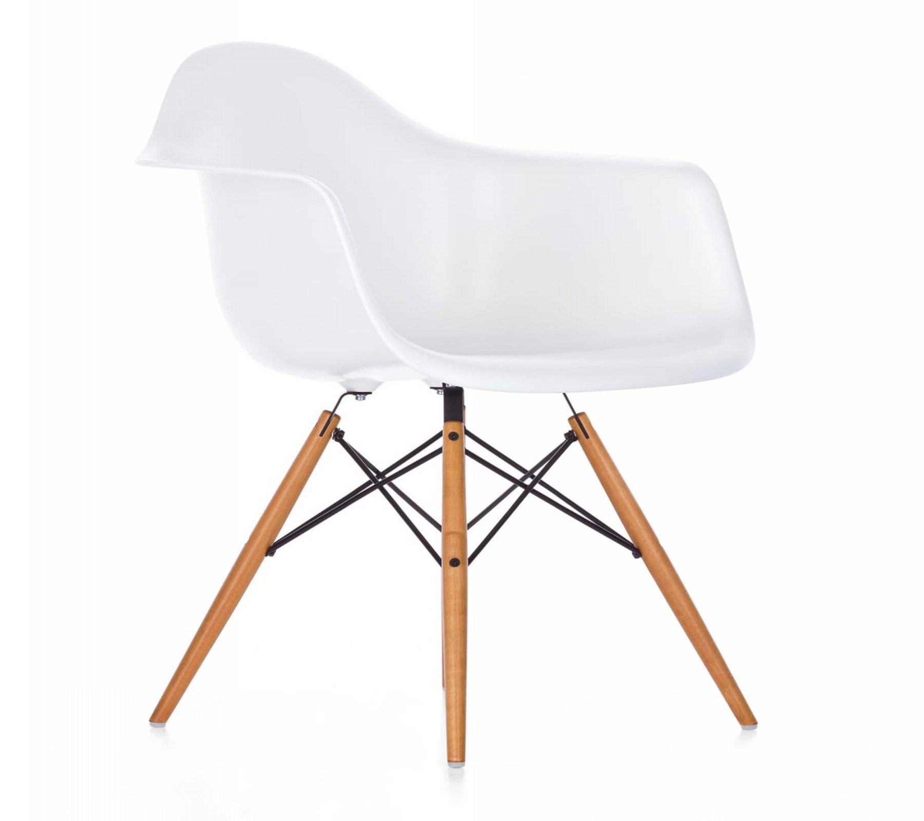 Vitra Eames Plastic DAW Dining Chair Weiß/ Goldahorn