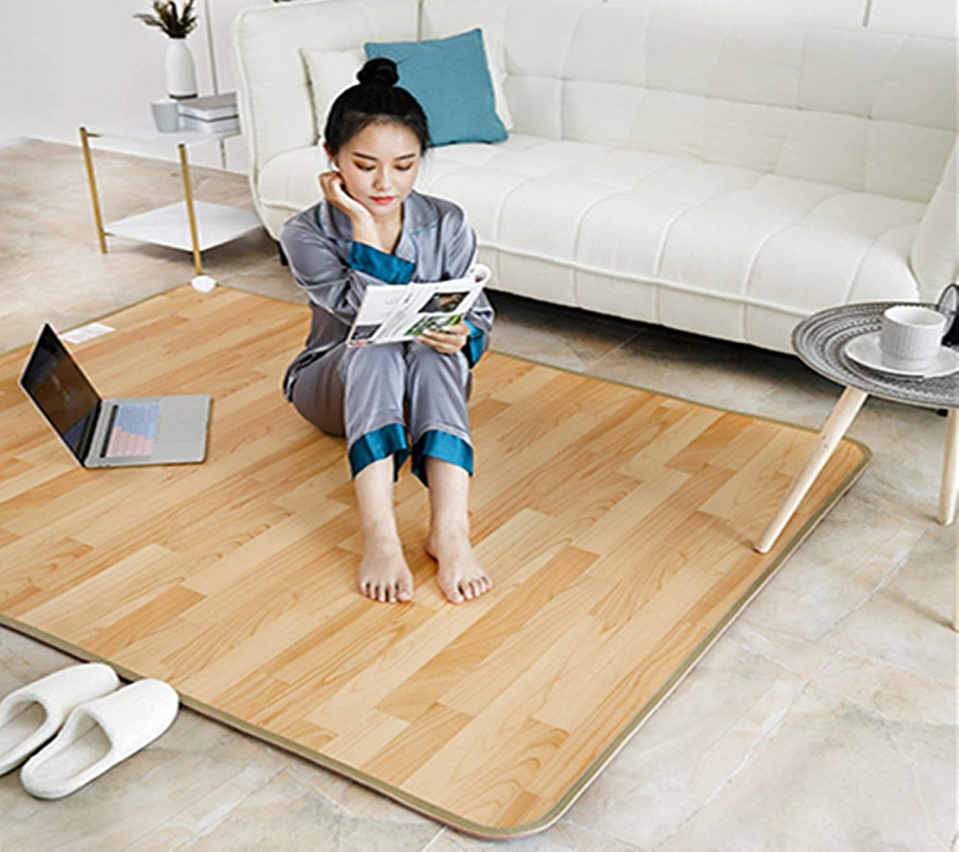 VSDEXR Heated Floor Mat, Electric Graphene Carpet, Fast Heating