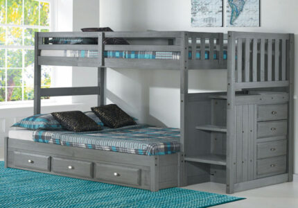 Westport Gray Twin over Full Stair Stepper Bunk Bed  KFW