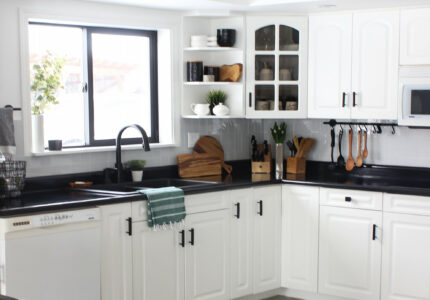 White Kitchen Cabinets with Black Countertops Are the Next Big