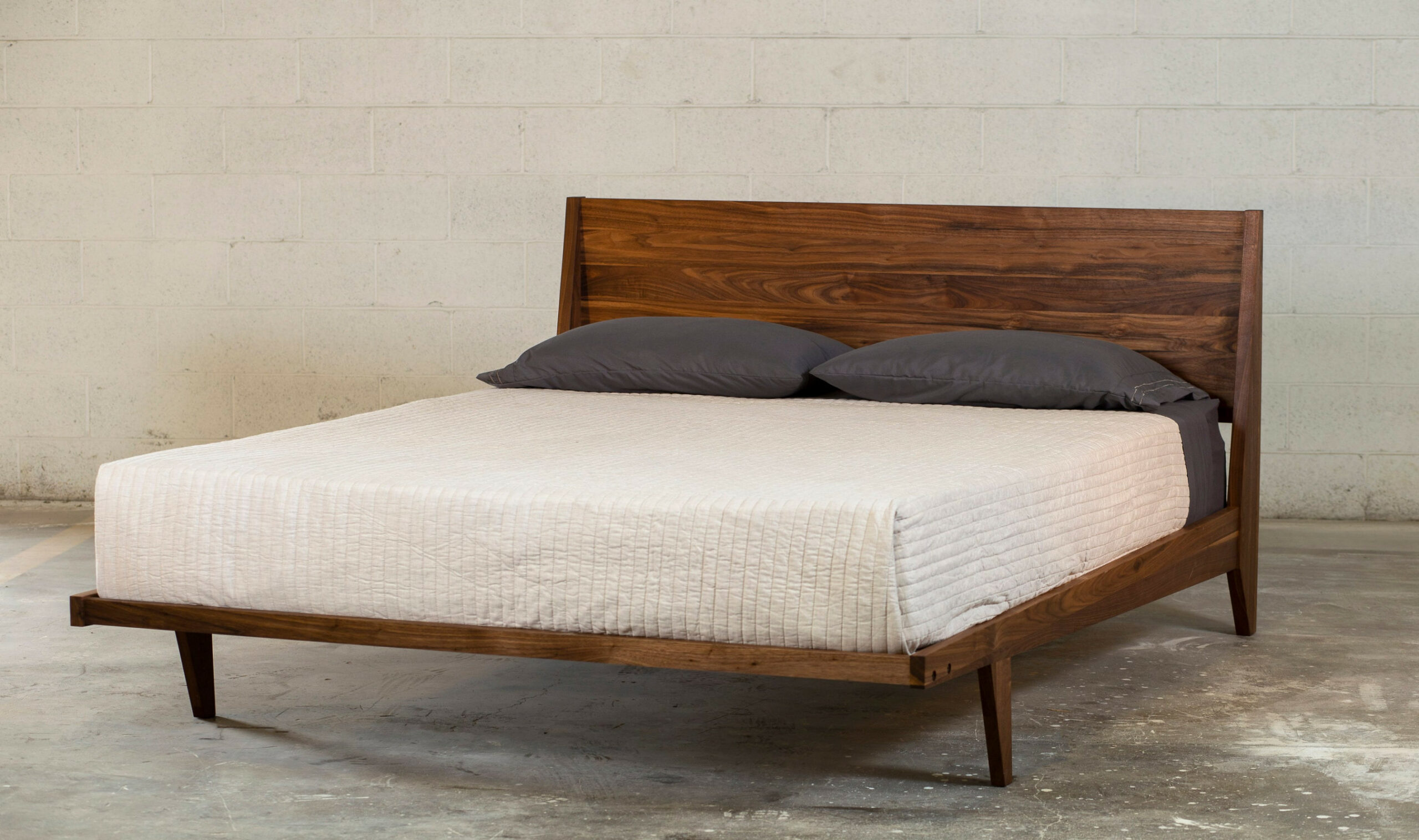 Wood Bed Frame Twin Full Queen King Mid Century Modern Tall - Etsy