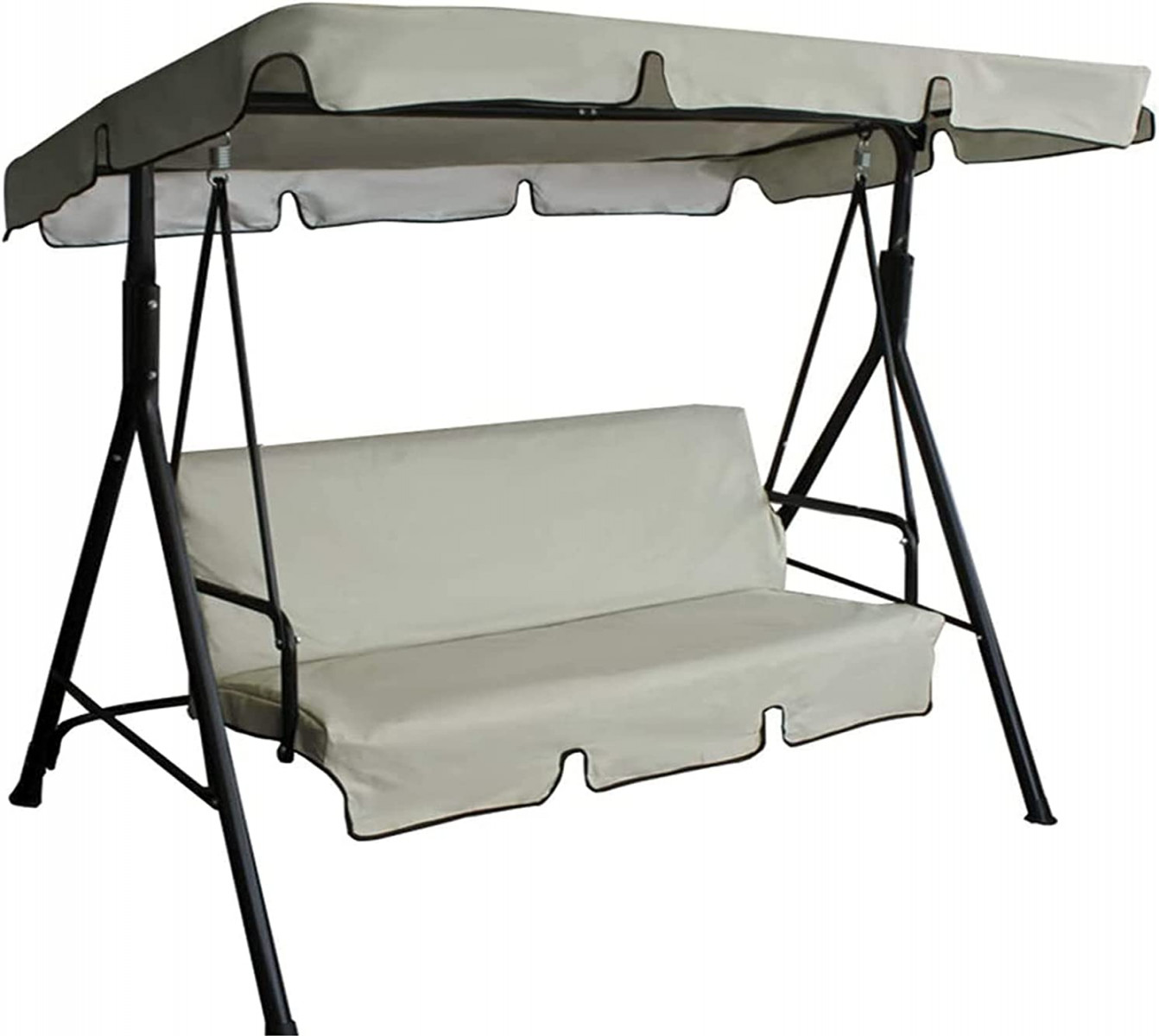 XJM Roof Swing Top Level, Three-Seater Patio Swing Garden Patio Chair  Hammock Top Cover Patio Swing Chair Cover Canopy Cover ( x  x  cm,  Grey)