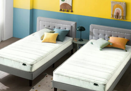 Zinus  Inch Foam and Spring Twin Mattress  Piece Set for Bunk Beds /  Mattress-in-a-Box