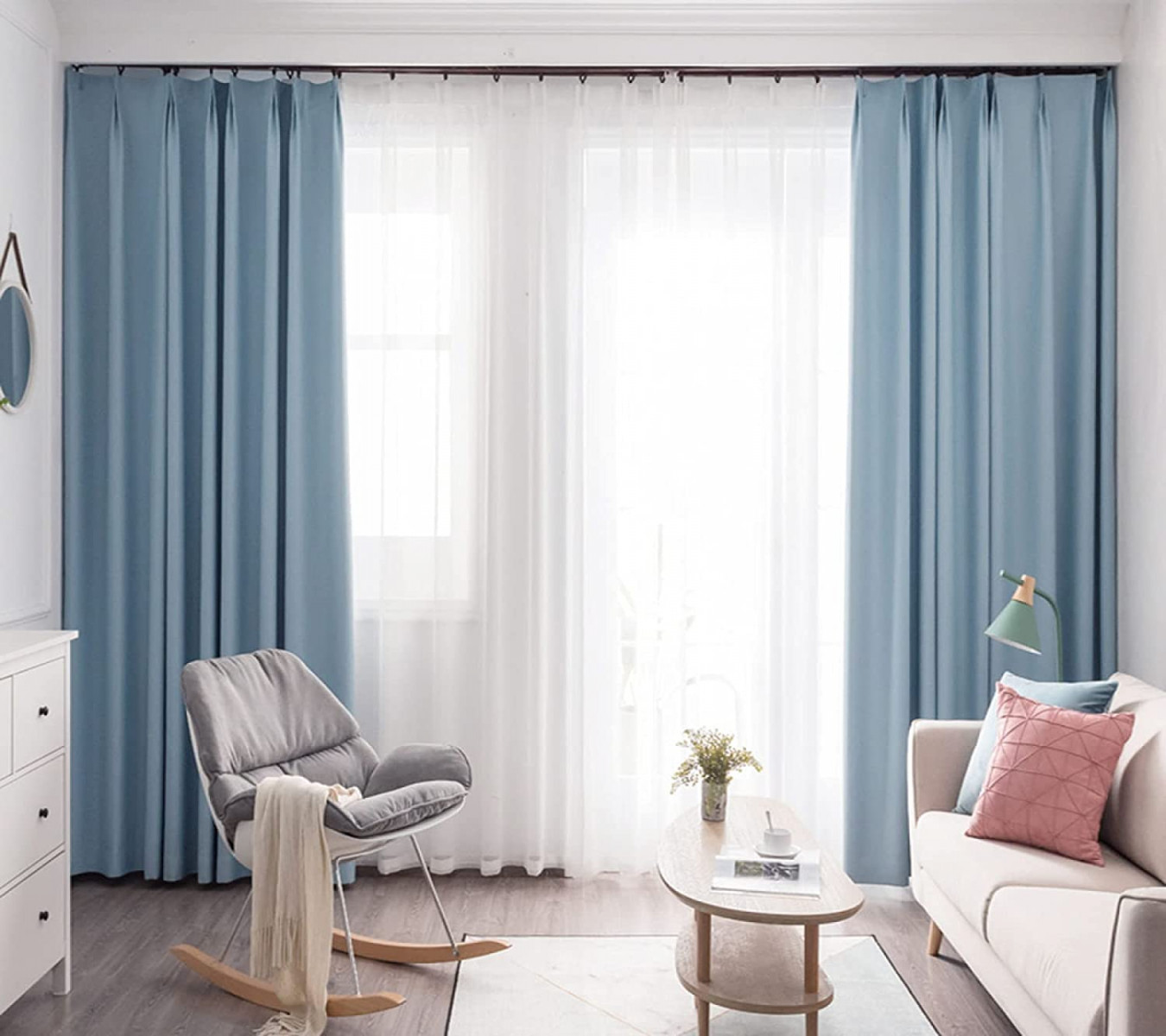 ZQJKL Full Blackout Curtains for Living Room, Heat Insulated